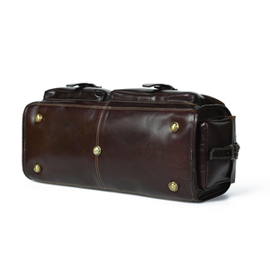 Bolsa de viaje vintage grande de cuero genuino Crazy Horse con cierre de cremallera a precio competitivo - Product Image 5