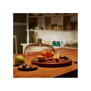 Campana de Cristal Decorativa con Base de Madera para Exhibir Velas, Bombillas y Adornos para el Hogar - Product Image 1