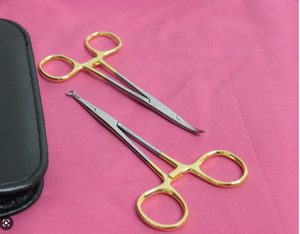 Vasectomía sin bisturí: Juego de instrumentos quirúrgicos con pinzas anilladas de acero inoxidable de Surgiright - Product Image 2