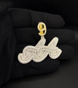 Pendentif Cube Infini Diamant Glacé Personnalisé Ice Legacy, Pendentif Lettre X Glacé en Acier Inoxydable Plaqué Argent 925, Breloque Tendance Hip-Hop - Product Image 1