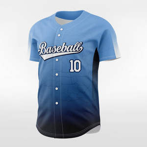 Maillots de baseball pour hommes de qualité supérieure, dernier design, sublimation, rayures blanches et bleu ciel - Product Image 4