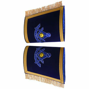 Wholesale Factory Price Masonic Regalia Hand Made Bullion Embroidered Cuffs Wholesale Masonic Guantless & Cuffs - Product Image 3