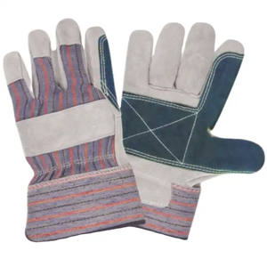 Gants de travail en cuir de vachette pleine fleur robustes et personnalisables pour riggers canadiens, vestes de sécurité industrielles avec logo pour la protection des mains et des bras - Product Image 2