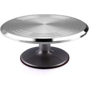 Soporte clásico de metal para tartas, para decoración de mesa de postres en fiestas, con plato redondo y base decorativa tipo pedestal. - Product Image 4