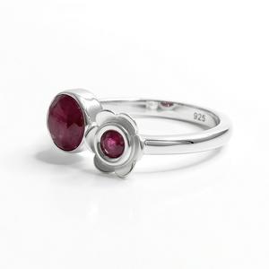Natural Reg Garnet 925 Sterling Silver <b>Ring</b> Birthstone <b>Ring</b> Handmade <b>Adjustable</b> <b>Ring</b> Dainty Flower <b>Ring</b> - Product Image 2