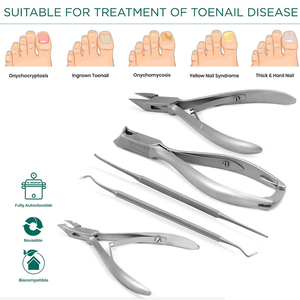 Juego de Pedicura Completo de Acero Inoxidable de Alta Calidad con Estuche Antideslizante, Fácil de Usar, Instrumentos de Podología Reutilizables OEM ODM - Product Image 4