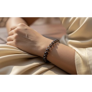 Handcrafted Smoky Quartz Beaded Healing Crystal <b>Bracelet</b>-Natural Grounding Power-Wholesale - Product Image 2