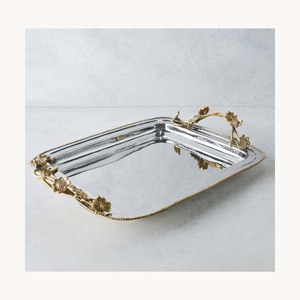 Modern Stainless Steel Food Serving Tray Premium Customized New Design Tea Coffee Snack Dessert Display Tray - Product Image 1