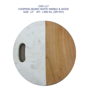 Planche à découper artisanale en marbre et bois d'acacia, plateau de service de cuisine haut de gamme, planche de préparation alimentaire durable, fabriquée en Inde - Product Image 3