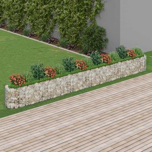 Bac à plantes surélevé en gabion 21,3 x 1,6 x 1,6 pouces en fer galvanisé argenté pour abris et rangements - Product Image 1