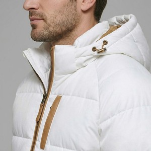 Men's <b>White</b> Hooded Puffer <b>Jacket</b> Heavyweight Winter Insulated Zip Up Bubble Coat Thick Warm Casual Streetwear Outerwear - Product Image 4