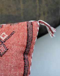 Ethnic Tribal Cushion <b>Pillow</b> Set in Terracotta and <b>Orange</b> with Woven Diamond Patterns for Boho Home Decor 20x20 Inch - Product Image 4