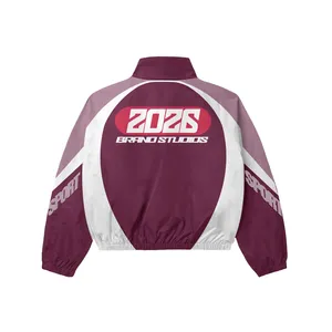 BRAND STUDIOS Maroon <b>White</b> <b>Tracksuit</b> Set Full Sleeve Zip Jacket Pants Sporty Design Color Blocking Breathable Adult Unisex - Product Image 5