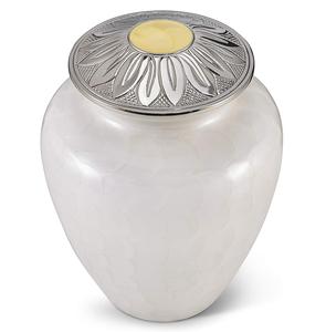 Urna Funeraria de Metal Grabada en Blanco, Estilo Clásico Americano/Europeo, para Cenizas de Adultos - Product Image 6