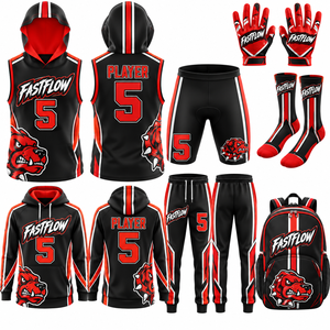 Paquete de Uniformes de Fútbol Americano 7v7 para Adultos, Transpirables, Antibacterianos, Unisex, sin Mangas, con Bolsas y Casco - Product Image 2