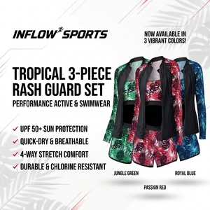 <b>Women's</b> Rashguard Set Long Sleeve UPF50 Sun Protection Top <b>Shorts</b> <b>Swimming</b> Beachwear Compression Shirt Front Logo Eco-Friendly - Product Image 5