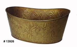 Pot de fleurs rond en métal à motif diamant, effet or martelé, moderne, pour intérieur et extérieur - Product Image 3