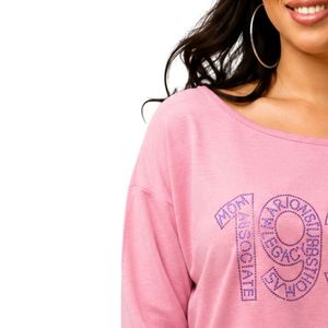 Sweat-shirt rose à col rond, pull décontracté à manches longues pour femmes, à porter tous les jours, streetwear, style de vie sportif, vêtements confortables - Product Image 4