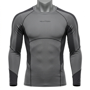 <b>Men</b> <b>Compression</b> <b>Shirt</b> Long Sleeve T <b>Shirt</b> for <b>Men</b> Apparel Tshirt Charcoal Gray Workout Fitness Sportswear Athletic <b>Shirt</b> - Product Image 3