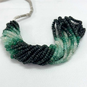 Cuentas Rondelle facetadas de Esmeralda sombreada Natural de 3mm Precio por quilates Diseño de joyería de piedras preciosas sueltas hechas a mano Nueva colección 2025 - Product Image 1