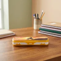 Boîte à crayons en plastique VIKAS MINI avec fermeture sécurisée par clip pour transporter stylos, crayons, taille-crayon, gomme et fournitures scolaires