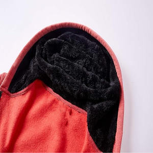 Sudadera con capucha de lana gruesa, estilo patchwork, corte cropped, holgada, talla grande, estampada, de punto, para invierno, publicada por Dress Sports - Product Image 3