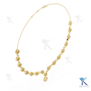 Stunning Lab Grown Diamond Filled Floral Wave Link <b>Statement</b> <b>Necklace</b> Brilliant Cut Clover Drop Pendant Pure Gold Jewelry - Product Image 3