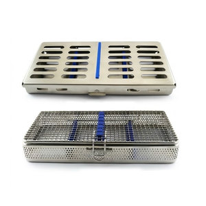 Bandeja para Instrumentos Dentales de Acero Inoxidable con Inserciones Azules, Estuche de Almacenamiento Profesional para Herramientas de Ortodoncia - Product Image 4