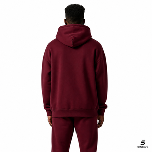 SINEWY Men's Hooded 100% Cotton Lined Sweatshirt Casual Regular Fit Autumn <b>Red</b> <b>Hoodie</b> with Pocket Waterproof - Product Image 6