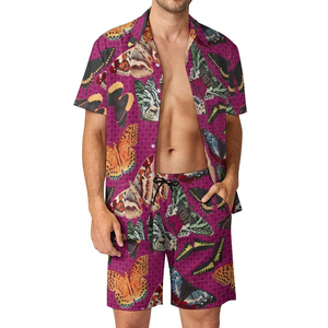 Ensemble de vêtements de plage en deux pièces, coupe décontractée, respirant, chemise et short d'été, tenue de vacances tendance, ensemble d'été moderne - Product Image 5