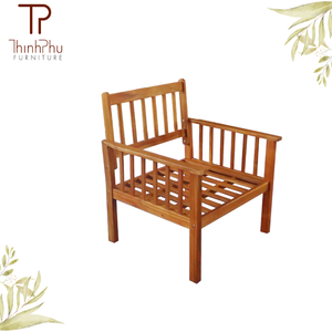 Ensemble de jardin en teck avec coussins bleus, design contemporain, meubles résistants aux intempéries pour 4 personnes - Product Image 3