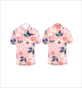 Camisa Polo para Hombre con Estampado Floral Rosa, Manga Corta, Casual, de Verano, Ligera, con Cuello, para Golf - Product Image 1