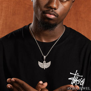 Pendentif Avira Jewels Bling Star Moissanite en argent massif 925 plaqué or, sans nickel, sans plomb, unisexe, charme Hip Hop GRA - Product Image 1