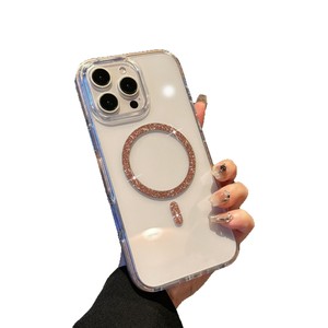 เคสโทรศัพท์มือถือเพชรสำหรับ iPhone ทุกรุ่น แบบกันกระแทก หรูหรา เคลือบเงา ใส นุ่ม ผลิตจาก PC พร้อมแม่เหล็ก ขายส่งจากโรงงาน - Product Image 1