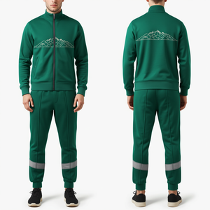Chándal Moderno para Hombre con Cierre Completo, Detalles Bordados de Montaña y Diseño de Moda de Estilo Elevado - Product Image 2