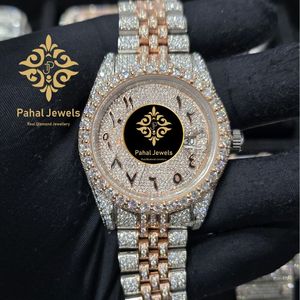 นาฬิกาเพชรหรูสำหรับผู้หญิง Pahal Jewels ตัวเรือนสแตนเลสขนาด 40 มม. ระบบอนาล็อก ควอตซ์ คริสตัลแซฟไฟร์ สายขนาด 20 มม. พร้อมหน้าปัดแสดงวันที่ แบบพับได้ - Product Image 4