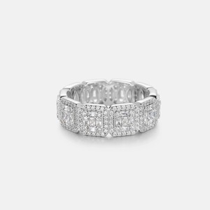 Unique Shape Hip Hop Moissanite Diamond <b>Ring</b> Sterling Silver Moissanite Diamond Sterling Silver Hip Hop Unisex <b>Ring</b> - Product Image 6