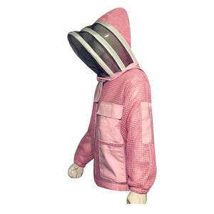 Pink Kids Beekeeping Jacket 3-Layer Ventilated Mesh Fencing Veil Hood Elastic Waist Thumb Loop OEM Wholesale Beekeeping <b>Suit</b> - Product Image 5