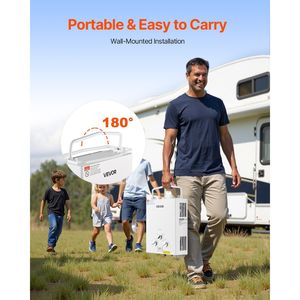 Calentador de Agua Portátil de Propano sin Tanque de 5L para Exteriores, 34000 BTU, 1.32 GPM, con Accesorios para Agua Caliente Instantánea + Calentadores de Agua a Gas - Product Image 6