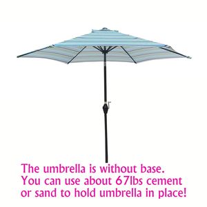 Ombrellone Inclinabile da 2,7 m con Tessuto a Righe - Eleganti Ombrelloni e Basi da Giardino - Product Image 3