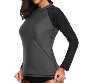 High-quality custom OEM logo <b>women</b> <b>rash</b> <b>guard</b> long sleeve plus-size compression Shirt By OVERSEAS SPORTS - Product Image 5