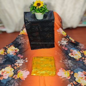 Flame Red Somalian Swiss Dirac Tela de impresión digital Material suave de primera calidad para mujeres Ropa tradicional Tela de vestido de uso diario - Product Image 6