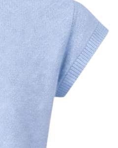 Suéter de Punto sin Mangas para Mujer, Color Azul Cielo, Personalizado, Suave y Ligero, Cuello Redondo, Informal, Chaleco de Verano, Elegante y Moderno - Product Image 6