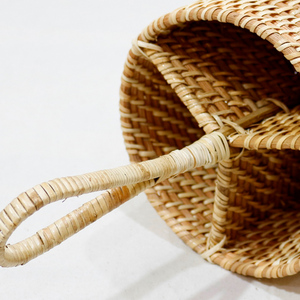 Natural Rattan Eco-Friendly Multifunction <b>Basket</b> with <b>Handle</b> for Home Decor Storage and Wine Storage - Product Image 3