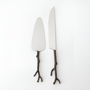 Vintage Metal <b>Cake</b> <b>Server</b> Set with Smooth Transfer Design for Formal Dining Handmade Eco-Friendly 2-Piece - Product Image 1