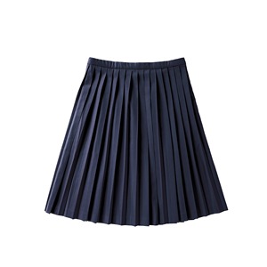 Womens Navy <b>Pleated</b> <b>Mini</b> <b>Skirt</b> Regular Waist Solid Color Woven Polyester Comfortable All Seasons Style - Product Image 5