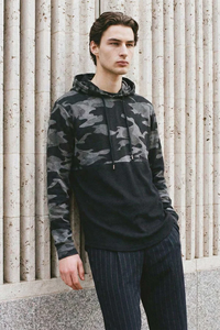 เสื้อฮู้ดดี้ SOSH 4 ลายพรางสำหรับผู้ชาย แบบถักลายวาฟเฟิล - Product Image 3