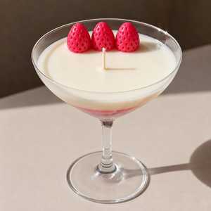 Bougie artisanale de luxe en cire de soja inspirée des desserts, aromathérapie, verre à cocktail |   Verre à coupe décoratif parfumé en cire de fruits pour Martini - Product Image 5