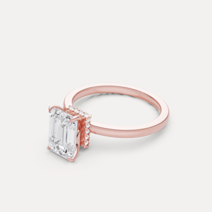 Anillo de Compromiso de Oro con Diamante Cultivado en Laboratorio con Halo Oculto, Certificado por IGI, Estilo Nupcial Atemporal, Diseño de Lujo para Regalo de Boda - Product Image 5