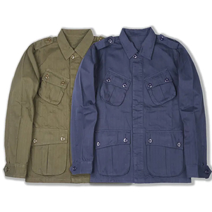 เสื้อแจ็คเก็ตผ้าแคนวาสสำหรับผู้ชาย สีพื้น แขนยาว เหมาะสำหรับใส่ล่าสัตว์ในฤดูใบไม้ร่วง ระบายอากาศได้ดี สไตล์เสื้อนอก - Product Image 1